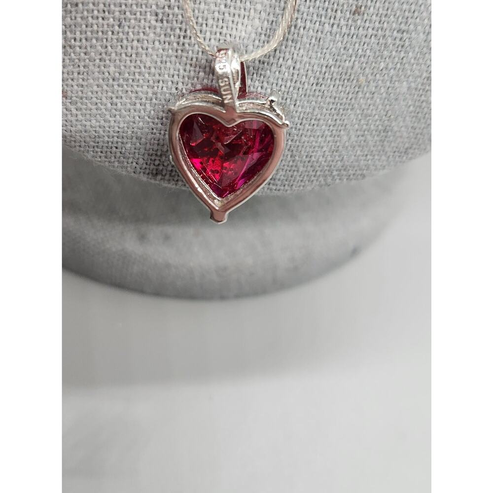 Gemstone Classics Ruby Heart Pendant 30" Necklace… - image 3